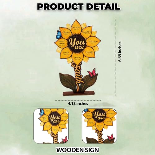 Christian Sunflower Gifts For Women, Suncatcher God Says You Are Decor Bible Sunflower