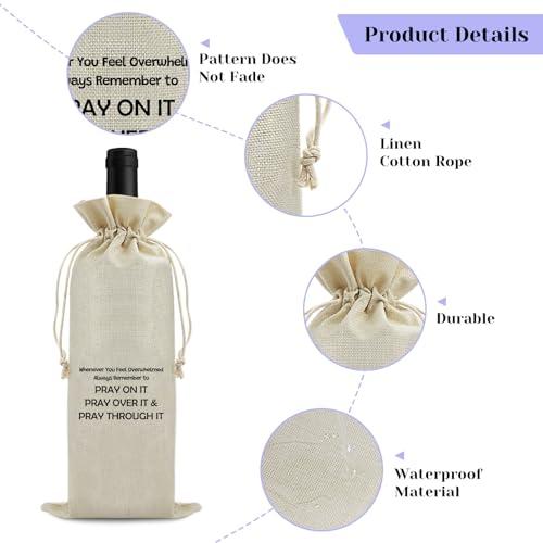 Christian Gifts for Women Wine Gift Bags Faith Religious Gift for Christian Women Mum Friend Catholic Gifts Bible Accessories Inspirational Religious Presents for Sister Reusable Wine Bottle Covers