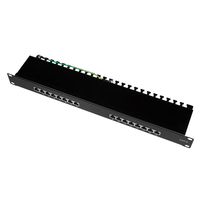 'LogiLink Professional Primeline Field Patch Panels, 19, STP (Shielded), Black CAT.6 16-Port