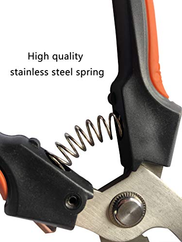 sky-w 8-inch bypass pruner hand pruners and garden flower pruning scissors, single tool