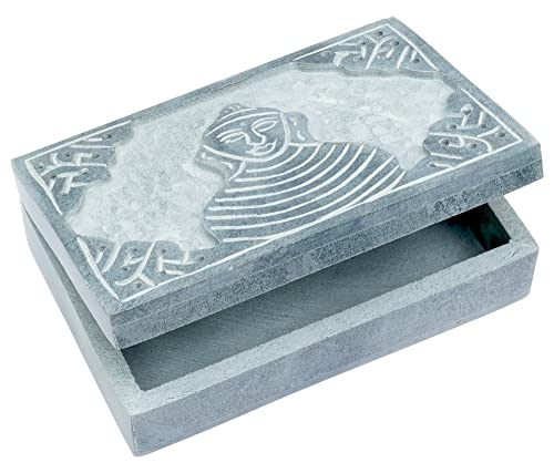 Crocon Handmade Jewelry Box – Royal Style Decorative Organizer for Jewelry & Makeup, Elegant Trinket Box, Table Decor, Gift for Mother & Precious Keepsakes, Buddha Design - 6x4x1.7 Inch #1a Jewelry Box