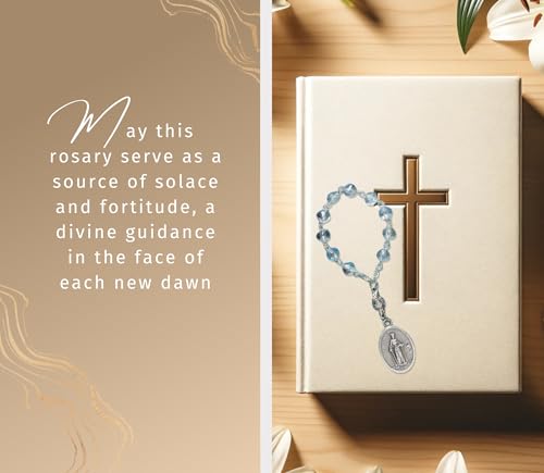 One Decade St Dymphna Rosary - Saint Dymphna Rosary, Laminated Saint Dymphna Prayer Card, Lord's Prayer Card - St.Dymphna Rosary, Patron Saint of Depression, Mental Health, Anxiety Theme Set - 3 Items