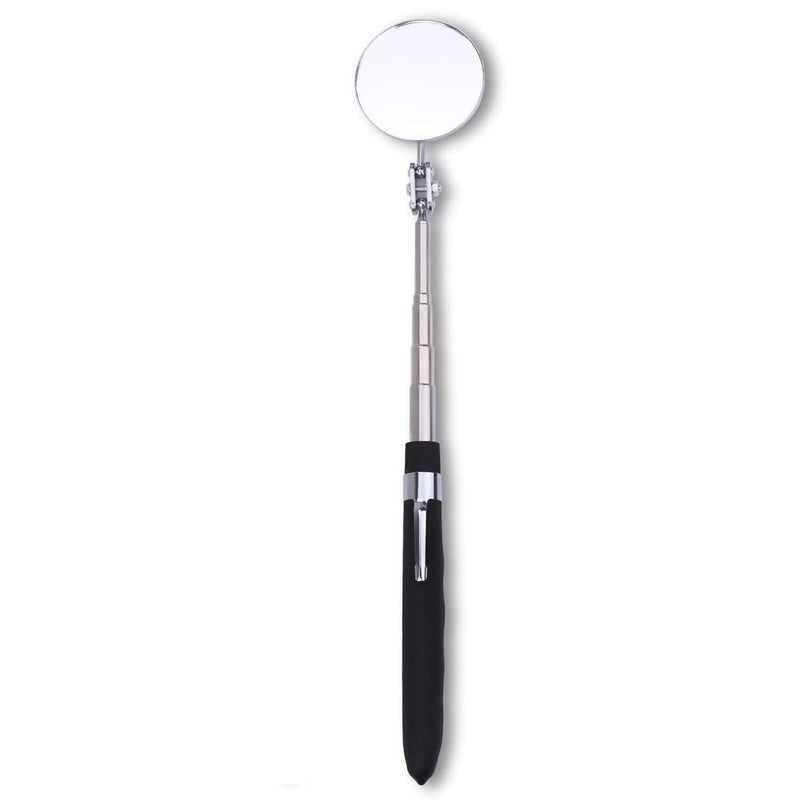 [Australia - AusPower] - Inspection Mirror telescoping with Light Round Mirror Square Mirror Inspection Tool for Checking Vehicle, Observing Eyelashes Mouth and Other Small Parts Extended 