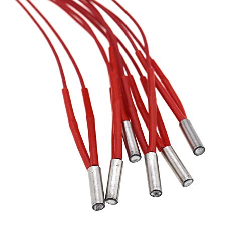 6pcs 24V Voltage 40W Power 6x20mm Cartridge Heater with 1m Cable Single-head Heating Tube For 3D Printer