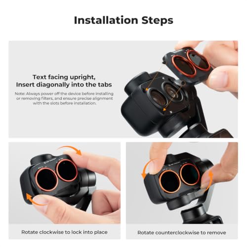 K&F CONCEPT 4-Pack Filter Compatible with DJI Osmo Pocket 4P/Xtra Muse2 Pro 4 Pack-CPL+ND16+ND64+ND256