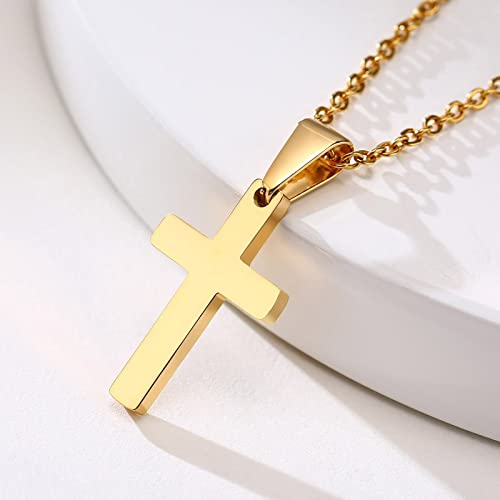 Necklaces for Women Trendy, Women Stainless Steel Cross Pendant Necklaces Gold