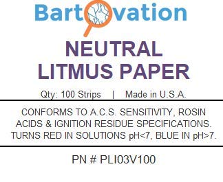 [Australia - AusPower] - Neutral Litmus Paper [Vial of 100 Test Strips] for Acidity/Alkalinity Testing 