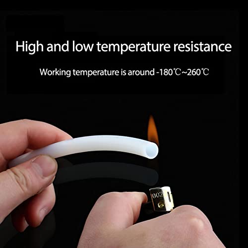 TEN-HIGH Teflon Tube 4.35mm ID x 6.35mm OD for 3D Printer, 1/4 inch Outer Diameter PTFE Teflon Tubing 2M(Length: 6.56ft) 4.35mm x 6.35mm