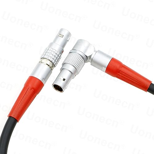 Uonecn LBUS Cable 4 Pin Male to 4 Pin Male Right Angle Lens Motor Cable Compatible with ARRI LBUS System, cforce Motor, FIZ MDR Camera Accessories, 60cm/23.6in 180° Right Angle to Straight