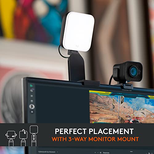 Logitech for Creators Litra Glow Premium LED Streaming Light - Graphite 3.6" x 3.6" x 1.1"