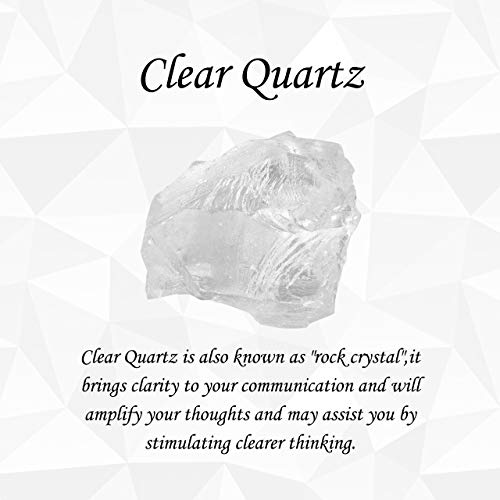 Top Plaza Healing Gemstone Crystal Necklace for Men White-Clear Quartz