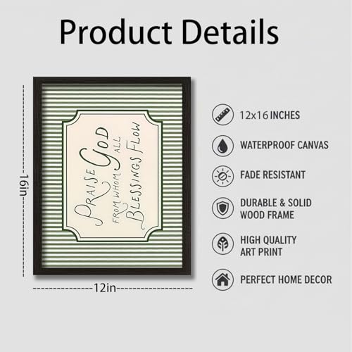 Christian Scripture Wall Art, Bible Verse Wall Decor Framed Religious Decor Bible verses 16"L x 12"W