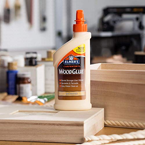 Elmer's E7010 Carpenter's Wood Glue, interior adhesive, 8-ounce tan bottle