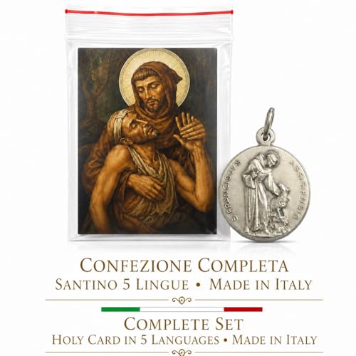 I G J Saint Francis of Assisi Medal - The Patron Saints Medals -100% Made in Italy St.Francis with The Wolf