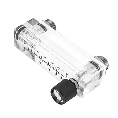 1~10LPM 1/4" M18*1.5 Panel Type Flowmeter, LZM-6T Acrylic Gas Meter with Black Adjustable Knob, 4% Accuracy Level