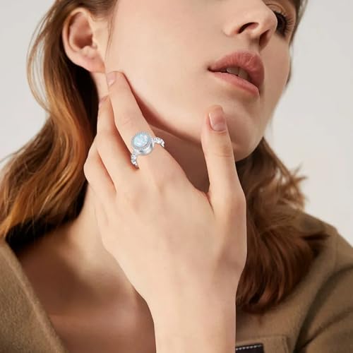 Opal Urn Ring for Ashes 925 Sterling Silver Cremation Memorial Keepsake Ring Jewellery for Women Men-57
