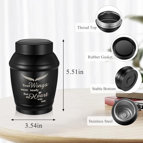 SOITIS 5.5" Wings Urns for Ashes Medium Urns for Human Ashes for Women Men