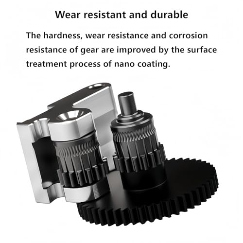Hardened Steel Extruder Gear Kit for Adventurer 5M, 3D Printer DLC Nano Coating Hardened Steel Extruder Dual Gear Aluminum Handle for Adventurer 5M Pro