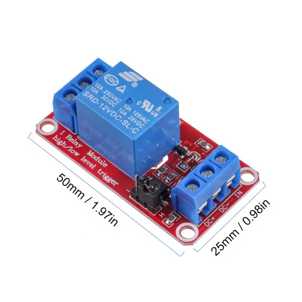 [Australia - AusPower] - 1-Channel 12V Relay Module with optocoupler Isolation Supports high and Low Level triggering (Pack of 10) 