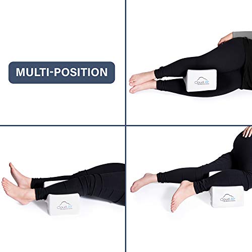 Vaunn Medical Cloud Air Side Sleeper Memory Foam Knee Pillow and Leg Positioner Cushion to Soothe Back, Leg and Hip Discomfort