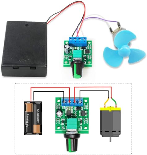Formed 2pcs PWM Low Voltage Motor Speed Controller DC 1.8V 3V 5V 6V 12V 2A 1803B 1803BK Adjustable Driver Switch with Speed Controller DC 1.8 V-12 V/2 A (529)
