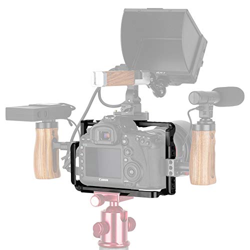 NICEYRIG Cage for Canon 5D 5DS Mark IV III II, Full DSLR Camera Cage with QR Plate for Arca Swiss and NATO Rail Cold Shoe - 267