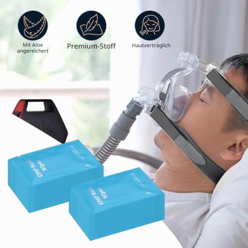 CPAP Cleaning Wipes 15 x 18 cm Mask Wipes with Aloe Vera for Quick Cleaning of CPAP Accessories Pack of 50