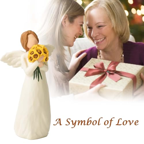 Sunflower Gifts for Women, Guardian Angel Statue Holding Sunflower Figurine Sunflower Angel