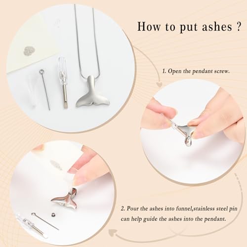 Whale Tail Cremation Jewelry for Ashes Pendant Mermaid Tail Memorial Urn Necklace Ashes Locket Keepsake Gift for Women Girl Silver