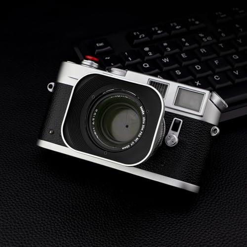 Haoge LH-ZV07 Square Metal Lens Hood for Carl Zeiss Biogon T* 2/35 35mm f2 ZM, C Biogon 2.8/35 35mm f2.8 ZM, Planar T 2/50 50mm f2 ZM; Voigtlander NOKTON Classic 35mm f1.4 VM, 40mm f1.4 VM as LH-6 [Square - Silver]