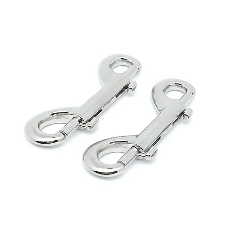 [Australia - AusPower] - 4PCS Silver 2.7inch Double Ended Bolt Snap Hook Zinc Alloy Hook Chain Clips Trigger Chain Clips Metal Key Holder Metal Key Holder for Key Chain Horse Tack Pet Feed Bucket Garage Use 
