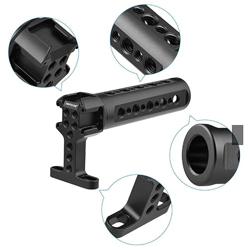Handgrip TopHandle with Cold Shoe Mount 1/4"-20 and 3/8"-16 Threaded Holes for Camera Rigs