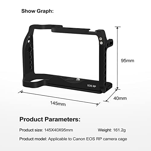 EOS RP Camera Cage, EOS RP Cage with Wooden Camera Top Handle with 3 Cold Shoes to Mount DSLR Camera