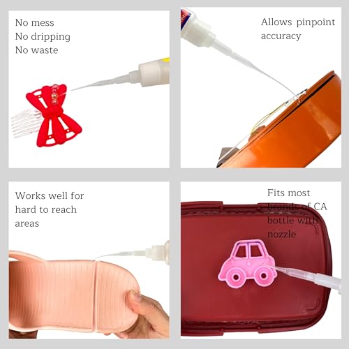 FIXWANT micro CA glue fine tip applicator tips and glue bottle extenders for adhesive dispensing and crafting