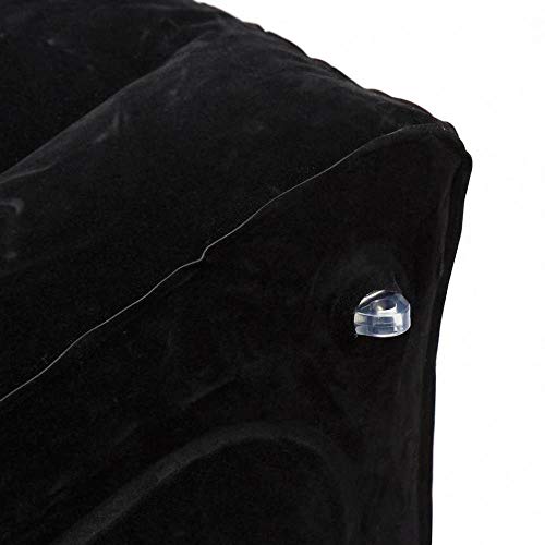 Black Lovehoney Dominix inflatable sex position wedge designed for couples, made of soft material, supports various intimate positions.