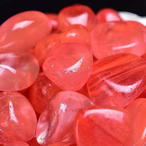 Erliway Red Quartz Crystal Tumbled Healing Stones, 1.25-2.0"