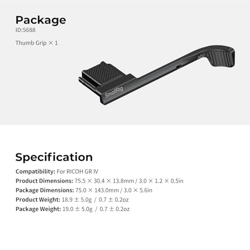 SMALLRIG Thumb Grip for RICOH GR IV/GR IV HDF/GR IV Monochrome /GRIV/GR 4