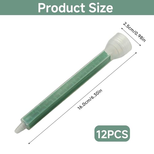 Nextpal 12-pack epoxy mixing nozzles with square static mixer tips for 1:1 and 2:1 adhesive cartridges