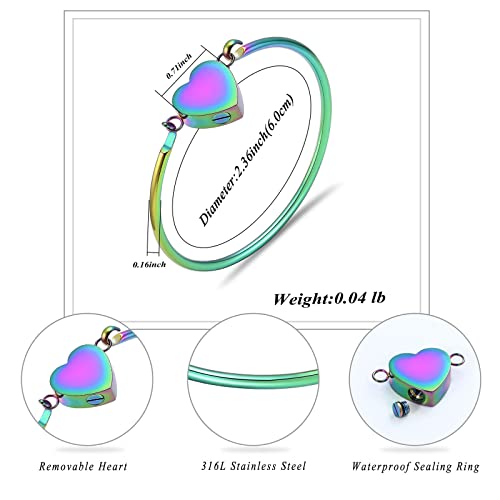 Hearbeingt Heart Urn Bracelet for Ashes Cremation Jewelry for Women Colorful