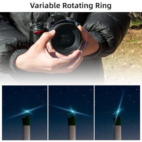 GREEN.L 67mm Blue Streak Lens Filter, Premium Optical Glass 360°Rotatable Anamorphic Flare Camera Lens Effect Filter