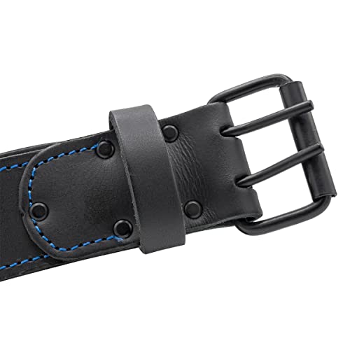 OX Pro Leather Tool Belt 2 in Wide - Fits 30 to 42 in Waist Black (S/M)
