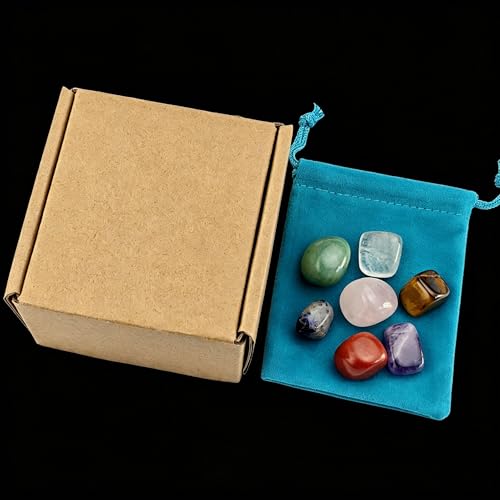 Tumbled 7 Chakra Set Natural Polished Stones Reiki Healing Crystal,Gift for Meditation Energy Balancing Spiritual Wellness Irregular Tumbled