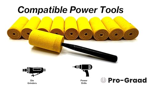Pro-Graad 25-pack 3/4-inch yellow cloth buffing and polishing cartridge roll kit for buffing wheels
