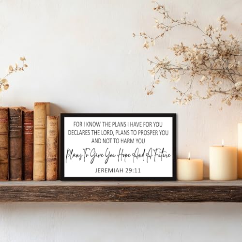 Jeremiah 29:11Wood Sign,For I Know the Plans I Have for You Bible Verses Wood Box Signs,Christian Scripture Plaques for Home Decor Jeremiah 29:11