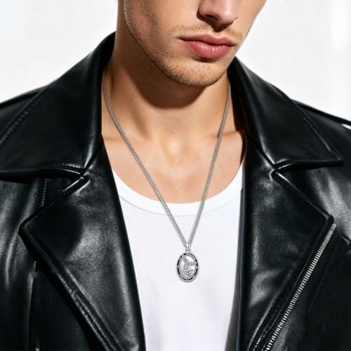 AEONSLOVE Saints and Cross Pendant Necklaces for Men Women B01-Saint Michael