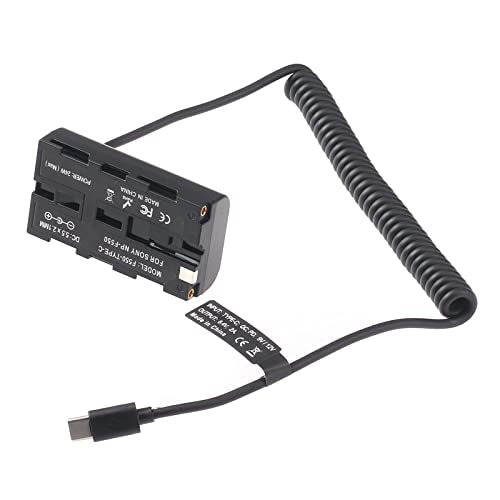FocusFoto USB-C to NP-F550 Dummy Battery Adapter Cable for Sony NP-F970 NP-F570 NP-F750 NP-F770 F960 F530 F330 to Power Camera Field Monitor Video LED Light DSLR Mirrorless Camera (Pack of 2) 35-100cm/13.8in-39.3in (Pack of 2)
