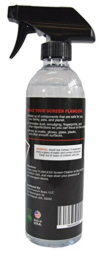 Flawless Screen Cleaner Spray with Microfiber Cleaning Cloth for LCD, LED Displays on Computer, TV, iPad, Tablet, Phone, and More (Single)