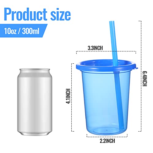Nuanchu 24 Pcs Cups with Lids and Straws Reusable Tumbler Cups with Self Stickers Plastic Water Bottle Iced Coffee Travel Mug Adults Plastic for Party (Bright Colors) Bright Colors