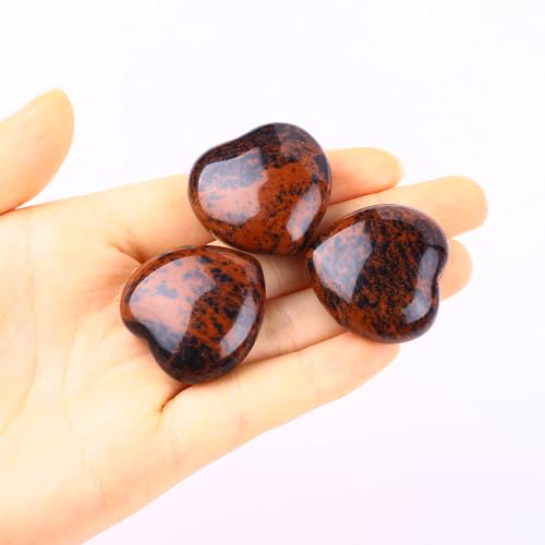 Natural 1.2'' Polished Golden Swan Heart Palm Worry Stone Healing Gemstone