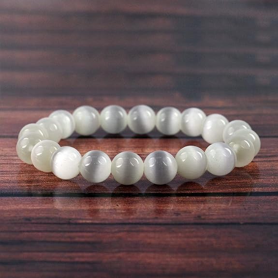 Taluka Selenite Bracelet For Men & Women Adjustable 8mm Gemstone Bracelet